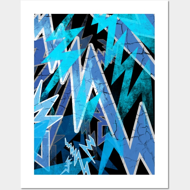 Kat Von Shredding - Electric Blue Lightning Wall Art by Toby Wilkinson